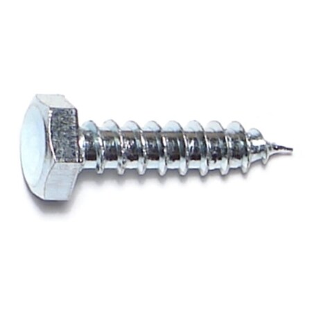 Midwest Fastener Lag Screw, 1/4 in, 1 in, Steel, Zinc Plated Hex Hex Drive, 30 PK 34981